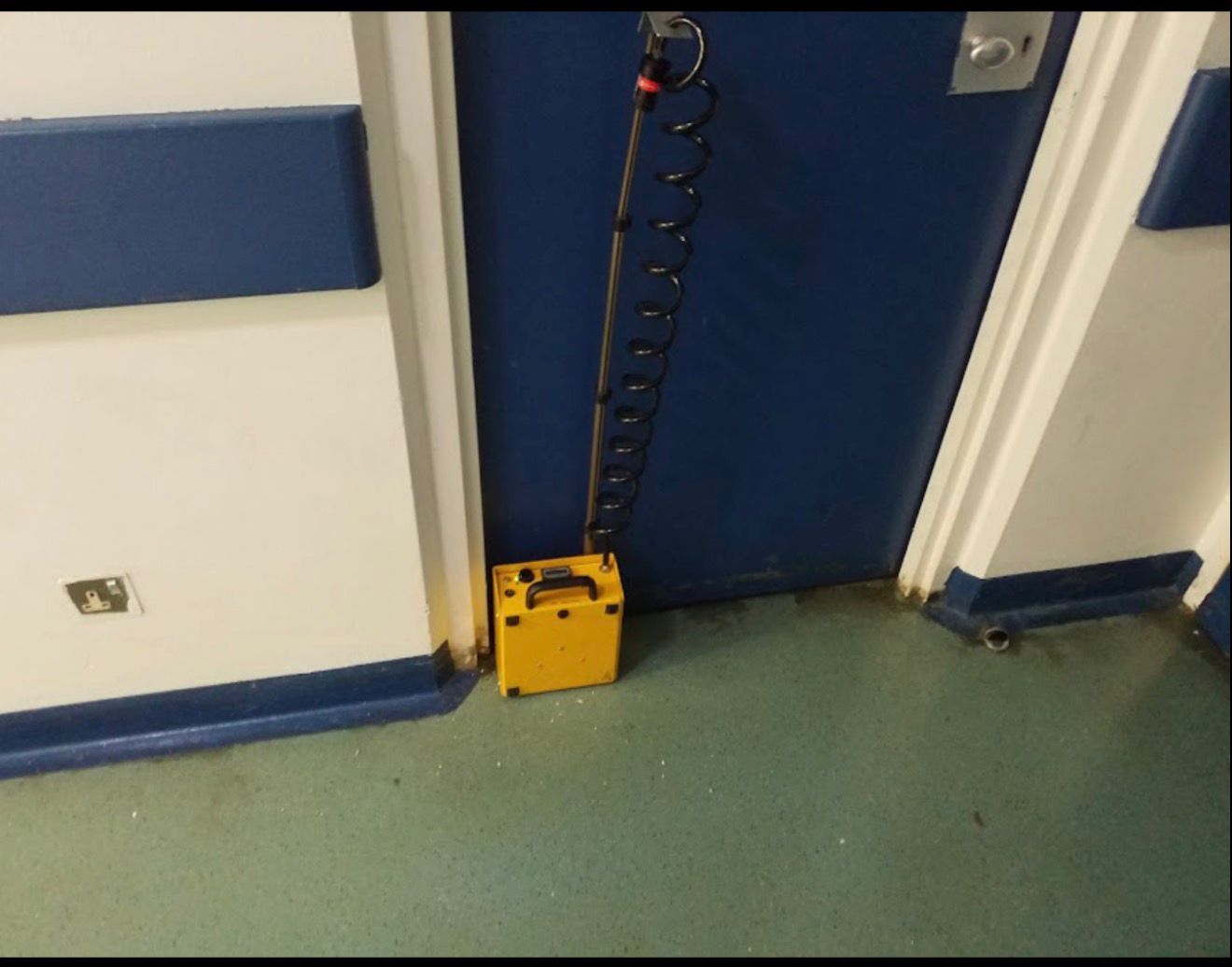 Air monitoring pump and sampling equipment during asbestos removal clearance procedure